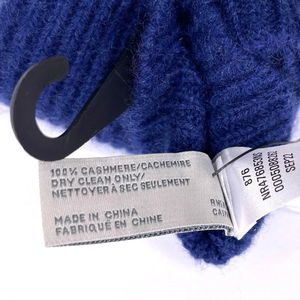 NORDSTROM Rack 100% Cashmere NEW Rib Knit Tech Gloves NEW Blue